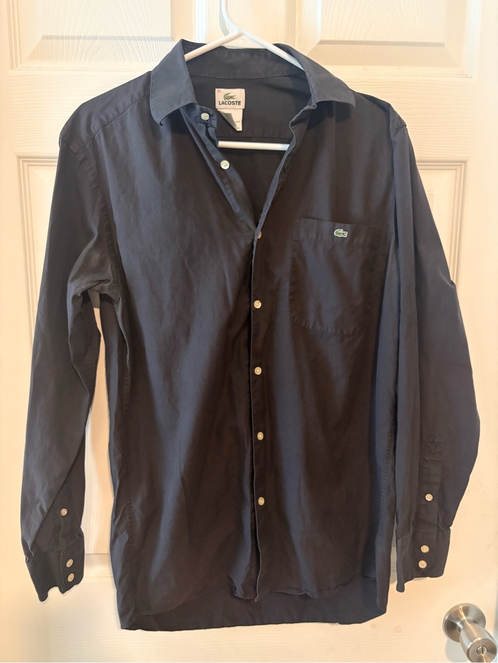Lacoste Mens Vintage Long button down Shirt Size 38 Medium
